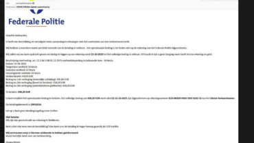 Opgelet voor oplichting! Valse e-mails van verkeersboete@police.belgium.eu