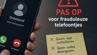 Pas op voor frauduleuze telefoontjes om een app te installeren en je kaart tegen je smartphone te houden