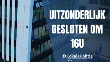 Op vrijdag 23 okt 2026 zijn we uitzonderlijk reeds gesloten om 16:00 uur
